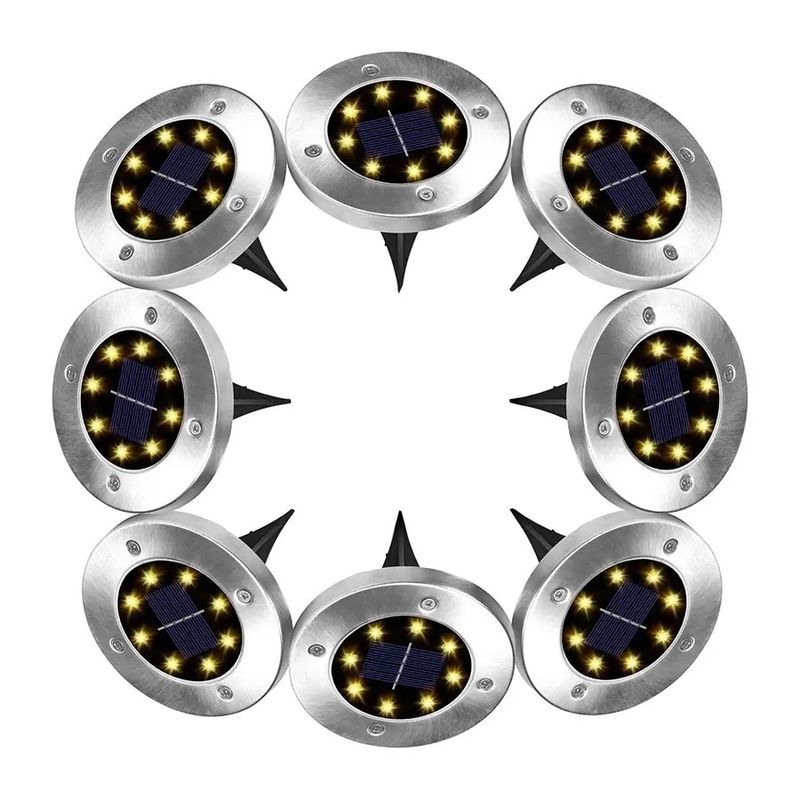 Lâmpadas solares para jardim exterior Decoração enterrada Luzes noturnas com alto fluxo luminoso