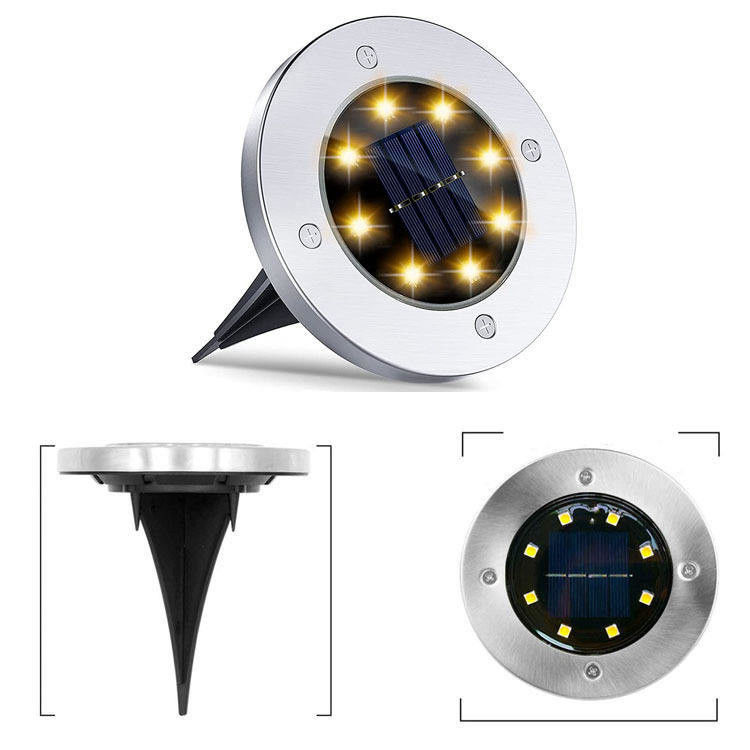 Lâmpadas solares para jardim exterior Decoração enterrada Luzes noturnas com alto fluxo luminoso