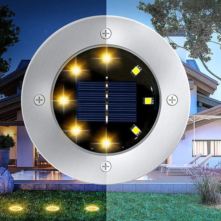Lâmpadas solares para jardim exterior Decoração enterrada Luzes noturnas com alto fluxo luminoso