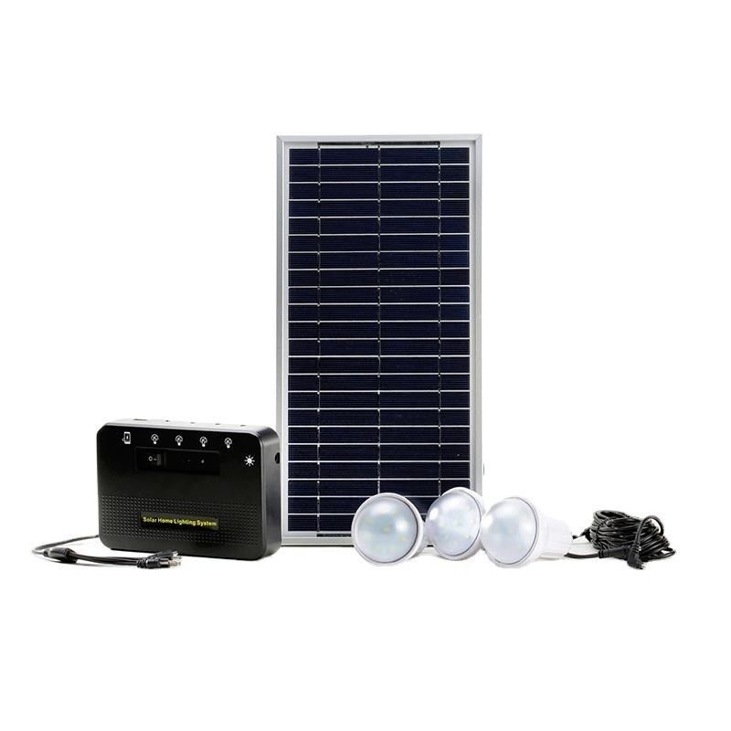 Tamanho do painel solar 350*460*17mm Kit de luz solar com 4 lâmpadas LED para iluminação de rede