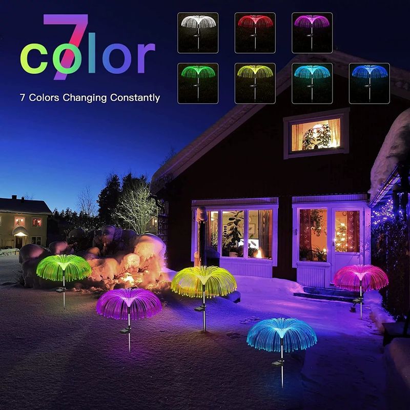 Atmosfera Iluminação decorativa para área de casa à prova d'água Fibra óptica LED Medusa