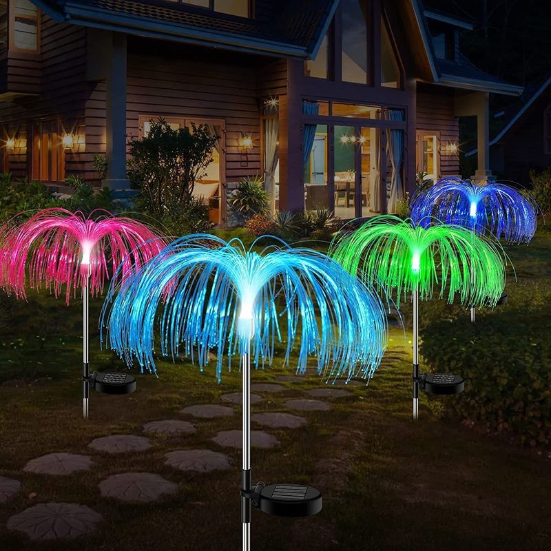 Atmosfera Iluminação decorativa para área de casa à prova d'água Fibra óptica LED Medusa