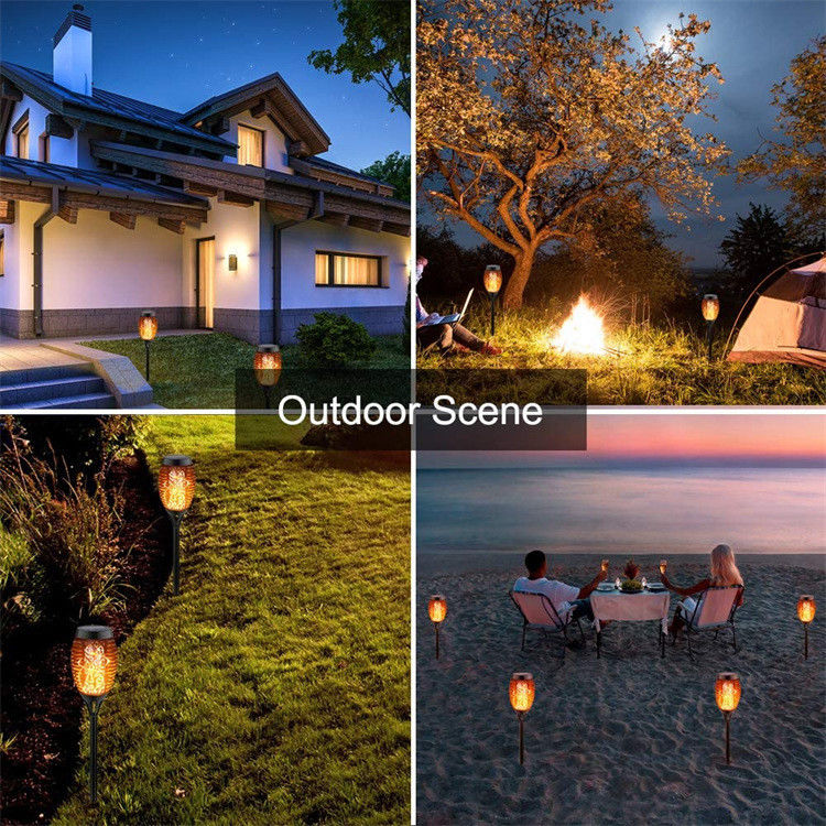 Luz LED solar para dançar Flicker Flame Paisagem pátio à prova d'água exterior