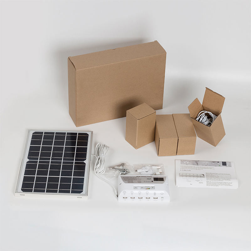 360° ângulo de feixe Luz de energia solar para acampamento Sistema de geração de energia exterior portátil