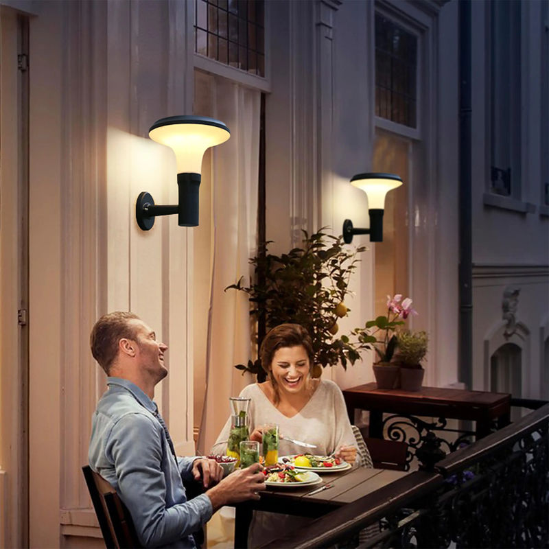 Iluminação solar de parede LED ultra brilhante à prova d'água para terraço exterior de porta de villa personalizada