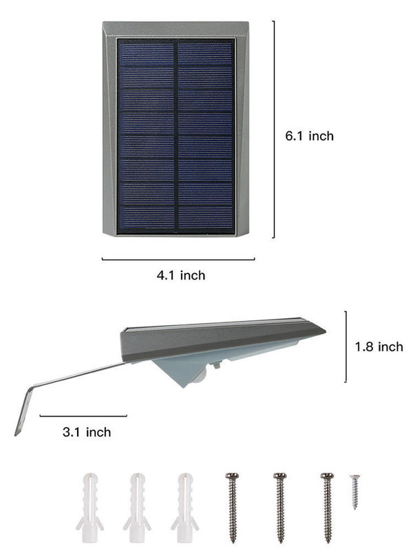 Fornecimento de energia solar LED de alta luminosidade Sensor de movimento moderno Luz de parede para jardim ao ar livre