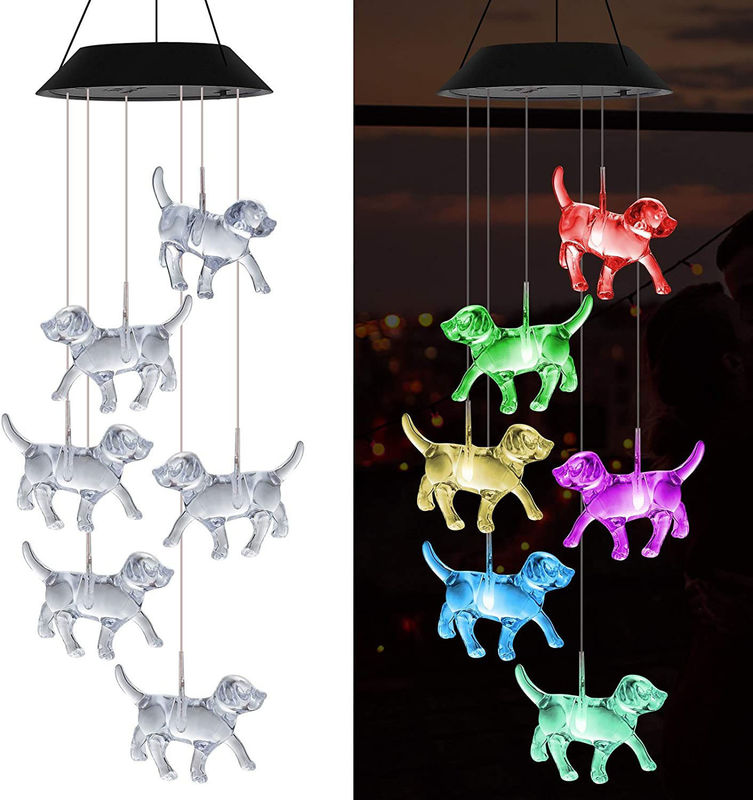 Led Indoor Hummingbird Home Decor Solar Wind Chimes Luz com opções personalizáveis