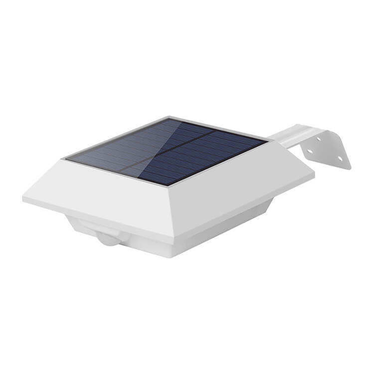Luz solar de jardim montada na parede exterior com sensor de movimento PIR e fluxo luminoso de 300lm