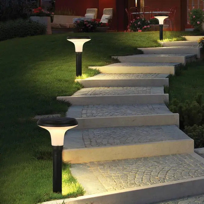 IP65 Lanterna exterior decorativa Porta de pedra Luz de pilar solar com suporte dimmer