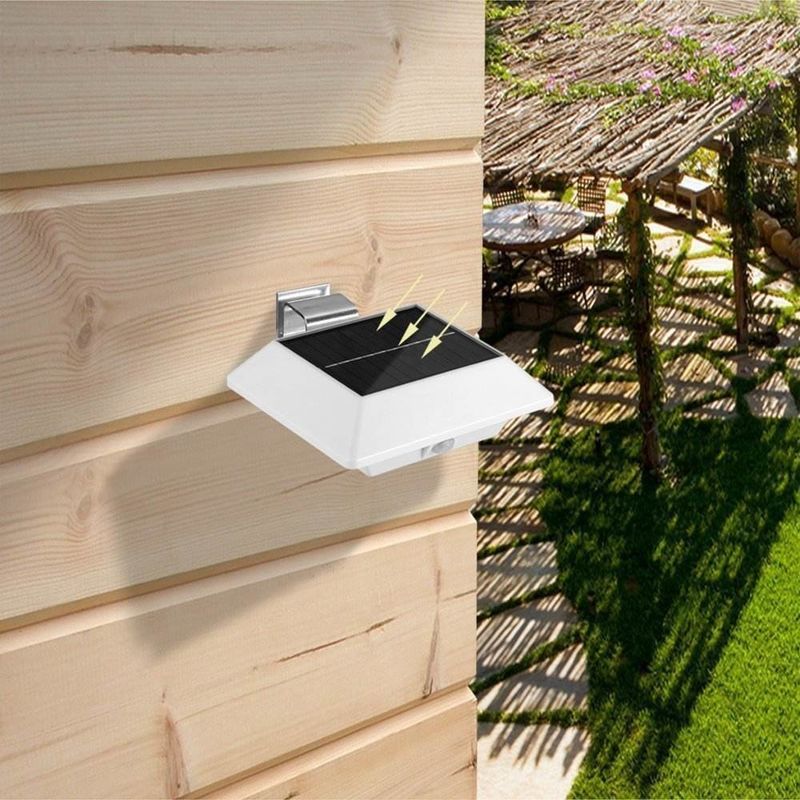 Lâmpadas LED de calhas solares para jardim Patio Driveway 12 LED Lâmpadas de parede à prova d'água ao ar livre