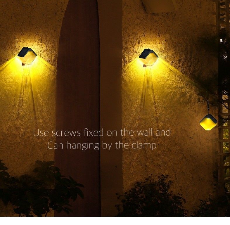 Solar LED Street Light Lâmpada Quente E Rgb Cor Lâmpada De Parede Para Deck Decorativo Exterior