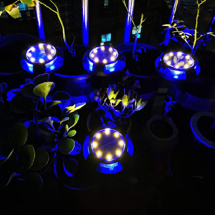 Luzes de disco a energia solar para caminhada de paisagem pátio LED à prova d'água jardim exterior