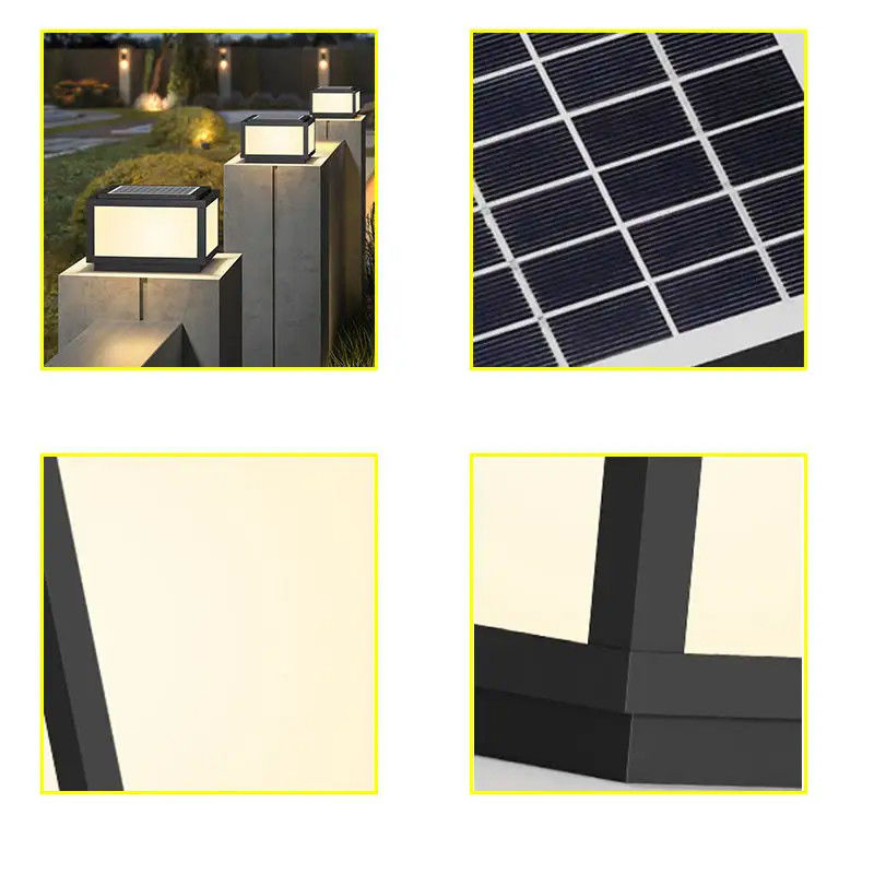 5000 horas de vida útil Solar Outdoor Courtyard Door Post Light para Lawn Club