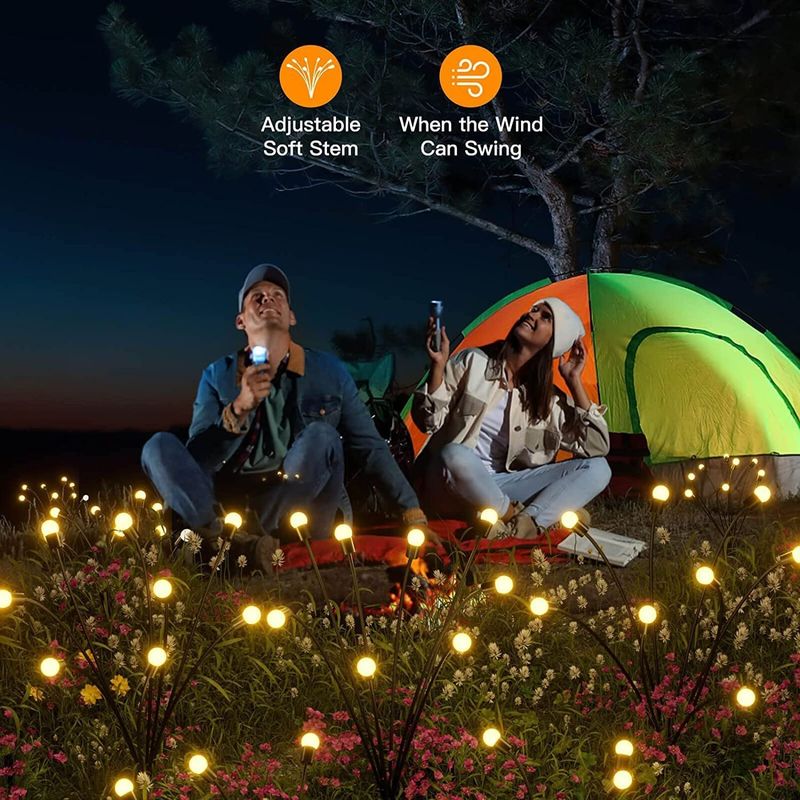 360° ângulo de feixe Luzes de jardim solar LED Luzes de vaga-lumes para jardim jardim decoração pátio Xma