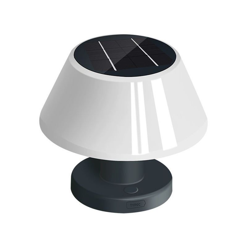 Lâmpada de mesa solar LED Luz de mesa branca Luzes noturnas IP55 Lâmpada de mesa solar de pátio de jardim