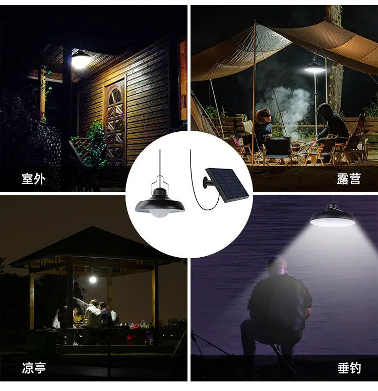 Índice de renderização de cores de 80 Ra Luzes solares para interior para pendurar na varanda Gazebo Barn Camp