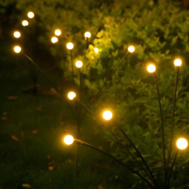Luz de jardim decorativa de vaga-lumes movida a energia solar Impermeável para caminhos ao ar livre 8 cabeças