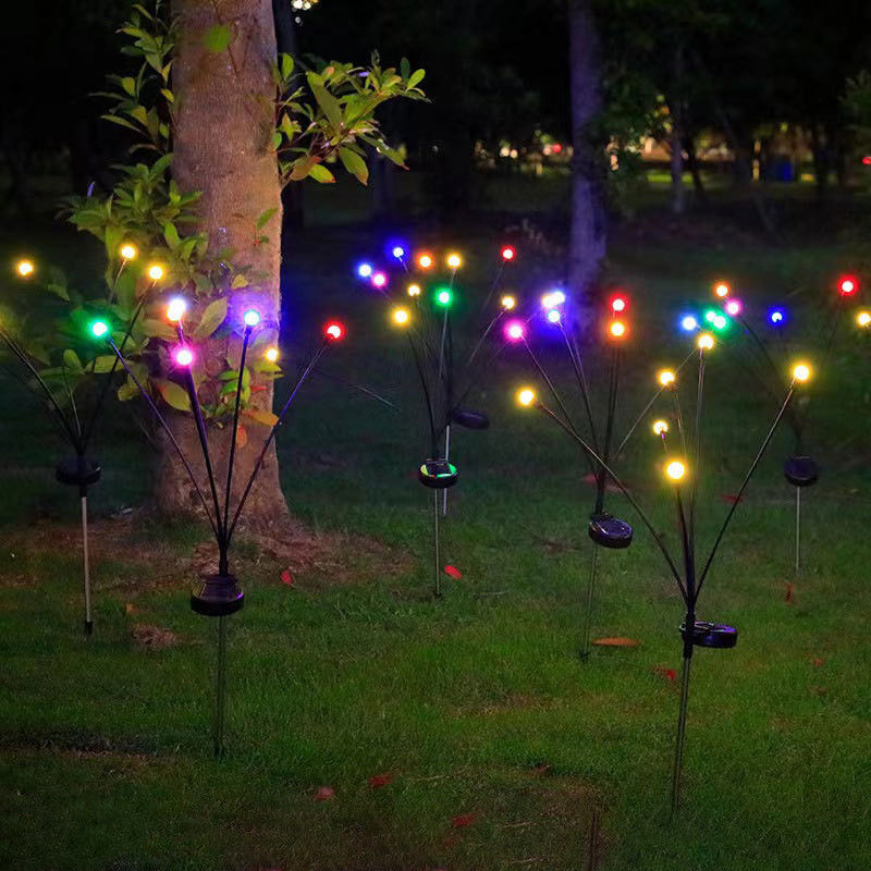 Luz de jardim decorativa de vaga-lumes movida a energia solar Impermeável para caminhos ao ar livre 8 cabeças