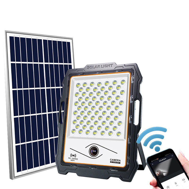 120° ângulo de feixe 100 200 300 400watt luz solar com câmera de Cctv alumínio LED luzes de inundação
