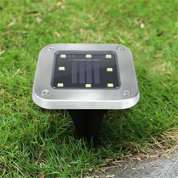 1- Luz solar de alumínio exterior para jardim de gramado