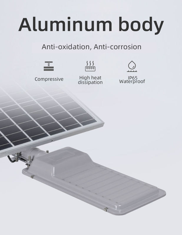80 Ra 50w 100w 150w Lâmpada de Estrada Integrada de Exterior All In One Led Solar Street Light Impermeável