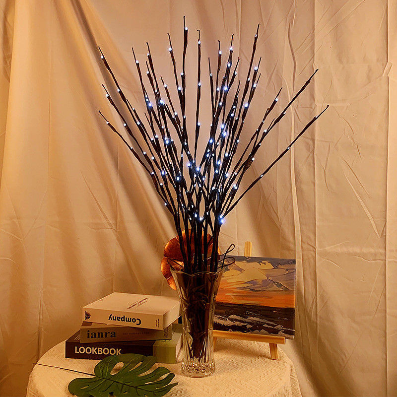 Lâmpada de galhos de salgueiro LED de 77cm para casamento Festa de Natal Decoração de árvore de Natal