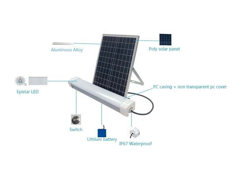 180° Ângulo de luz 3000LM Alta eficiência luminosa Luz triproof solar para estacionamento