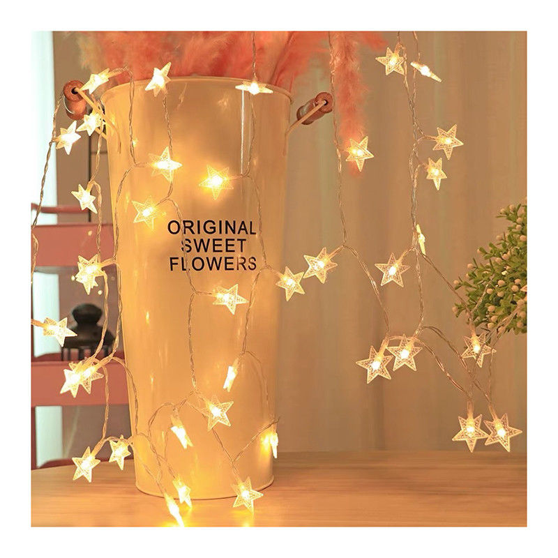 Decorações de Natal 1KG Bateria Acionada Star Light Cordel Lâmpadas de Fada para Festive