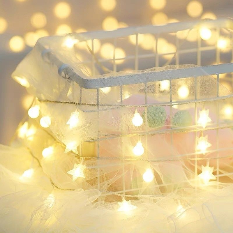 Decorações de Natal 1KG Bateria Acionada Star Light Cordel Lâmpadas de Fada para Festive