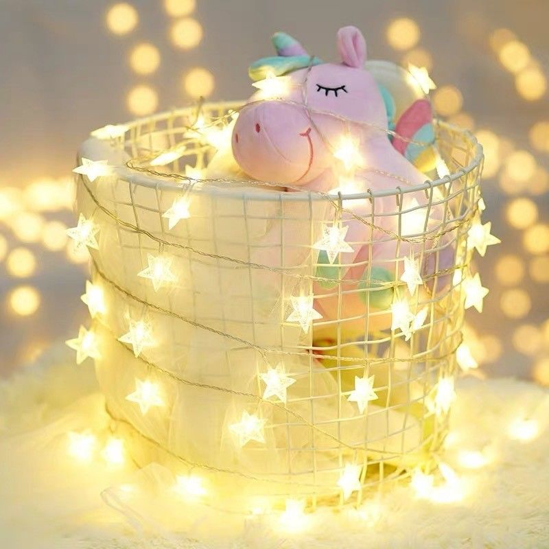 Decorações de Natal 1KG Bateria Acionada Star Light Cordel Lâmpadas de Fada para Festive