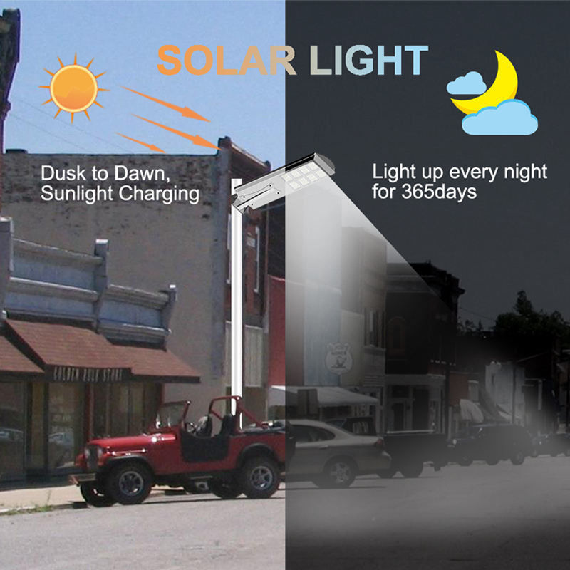 ROAD High Lumen 50W 60W 80W 100W Outdoor Integrado All In One Led Solar Street Light