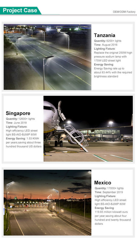 ROAD High Lumen 50W 60W 80W 100W Outdoor Integrado All In One Led Solar Street Light
