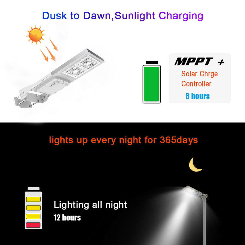 95 Ra High Lumen Solar Led Street Light Lâmpada 15W 30W All In One Área exterior à prova de água