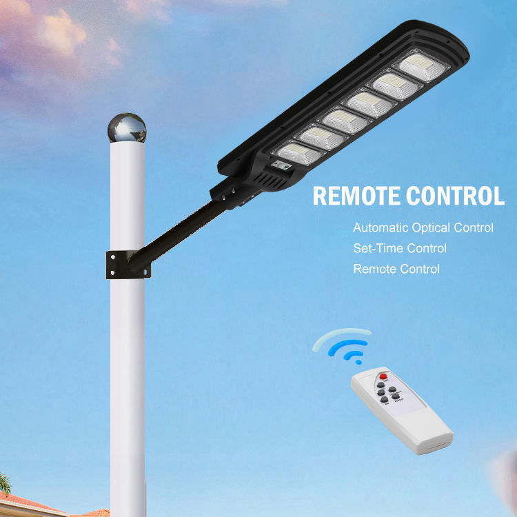 Bateria 3.2V/16000MAH 100lm/w 100w 200w 300w Luz solar de rua com controle remoto