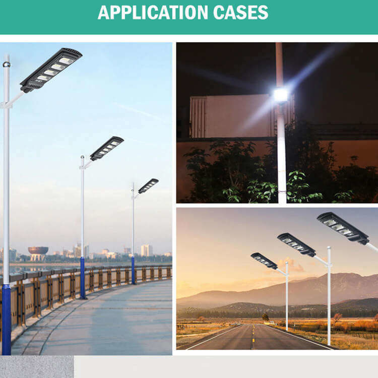 Bateria 3.2V/16000MAH 100lm/w 100w 200w 300w Luz solar de rua com controle remoto