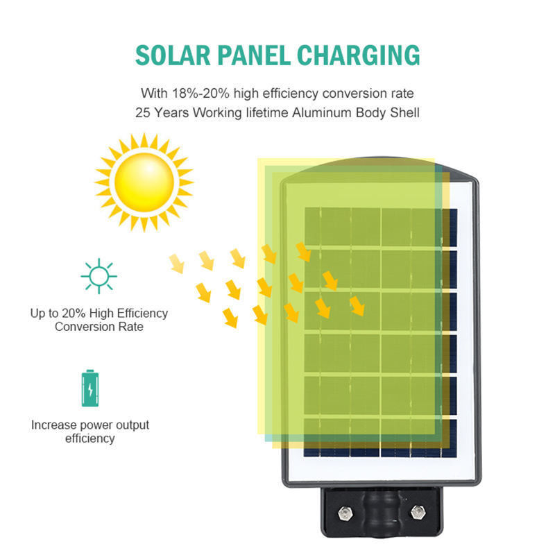 Lâmpadas de rua solares de 50-300W de alta potência de indução de luz para iluminação de estradas e jardins