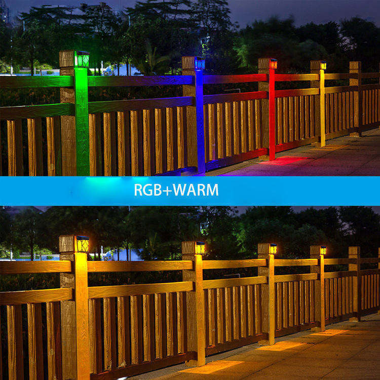 Lâmpadas de vedação solar RGB Cor Inóspita Lanterna de parede solar exterior IP65 40000 Horas