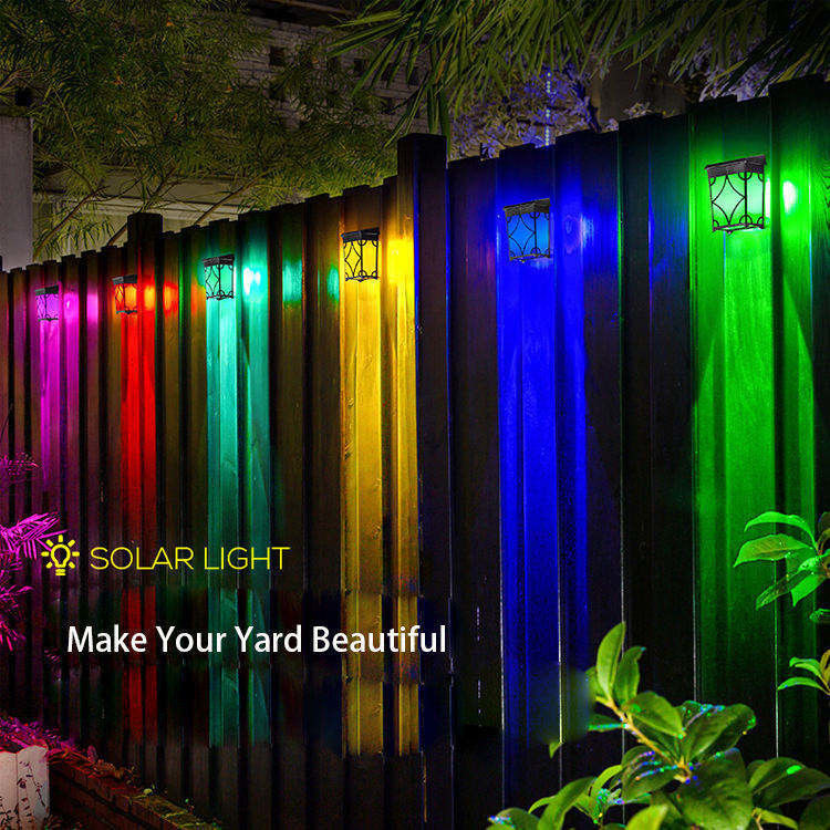 Lâmpadas de vedação solar RGB Cor Inóspita Lanterna de parede solar exterior IP65 40000 Horas