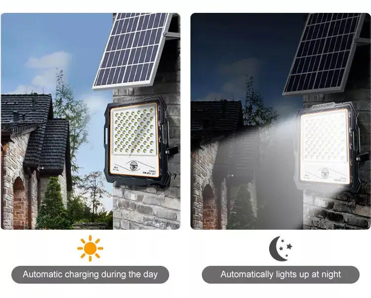 100W 200W 300W 400W Luz solar de inundação com câmera de vigilância e controle remoto para exterior