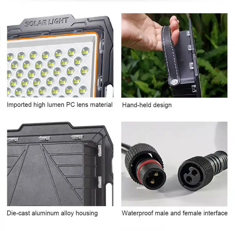100W 200W 300W 400W Luz solar de inundação com câmera de vigilância e controle remoto para exterior