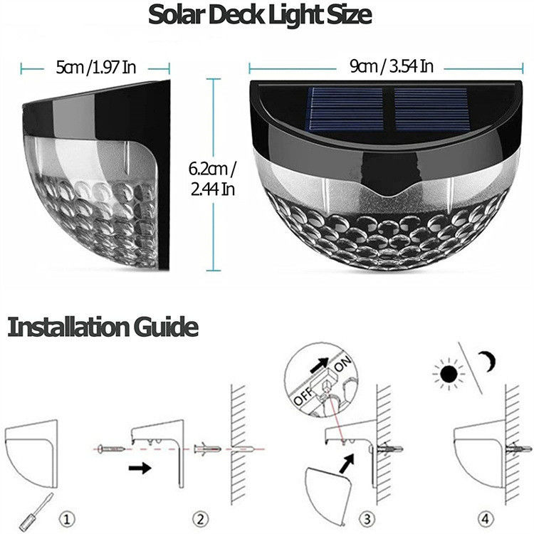 Opções de cores claras Luzes de degrau para deck vedação pátio pátio parede piscina escada de degrau bola