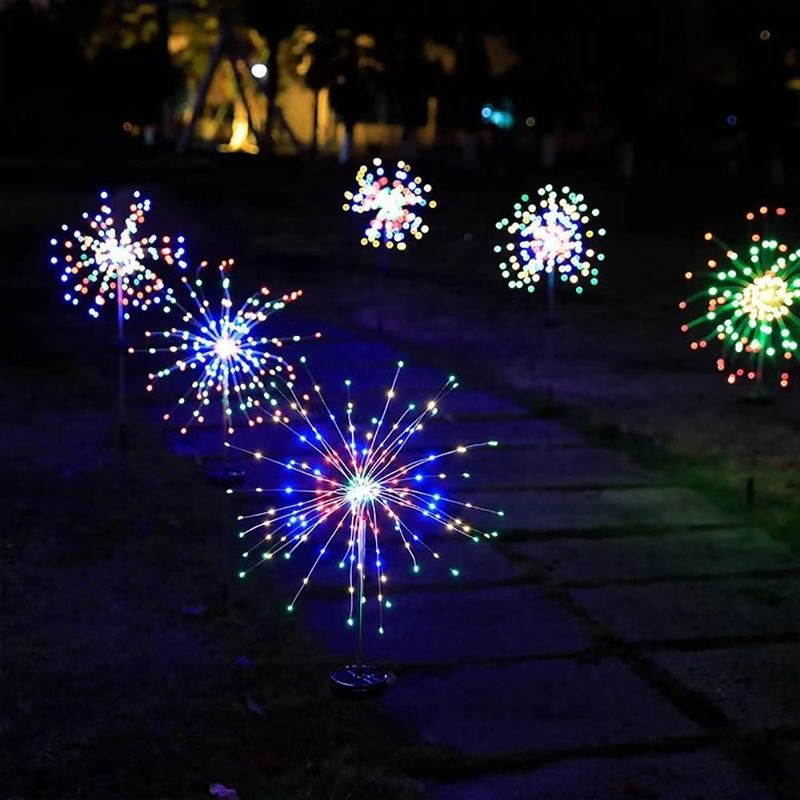 Luz solar de fogos de artifício LED para jardim de relva Patio Decoração de Natal