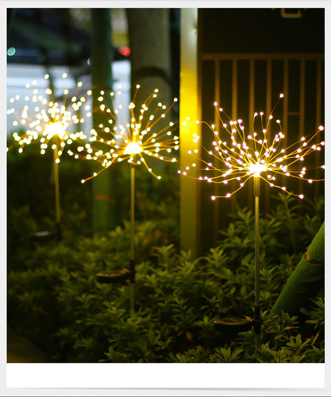 Luz solar de fogos de artifício LED para jardim de relva Patio Decoração de Natal
