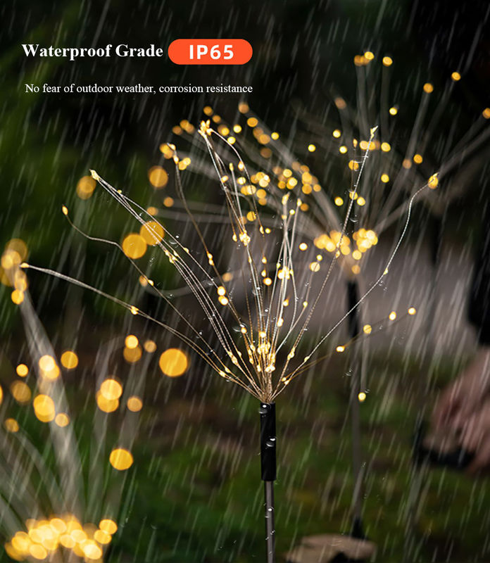 Luz solar de fogos de artifício LED para jardim de relva Patio Decoração de Natal
