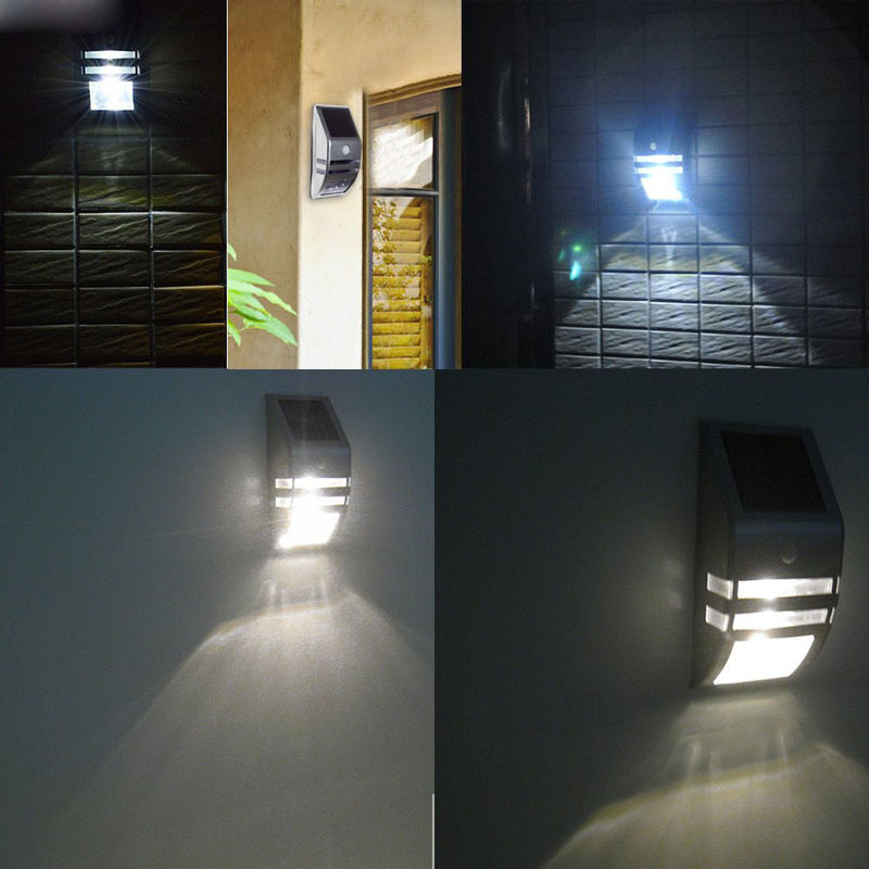 Lâmpada solar de parede exterior com material de aço inoxidável impermeável e sensor inteligente