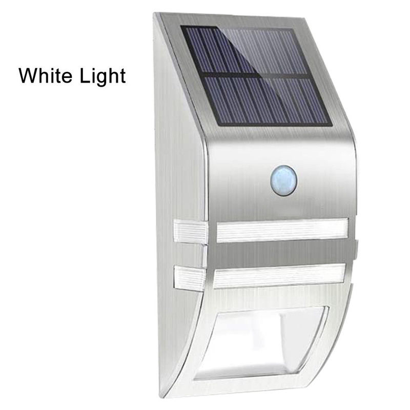 Lâmpada solar de parede exterior com material de aço inoxidável impermeável e sensor inteligente