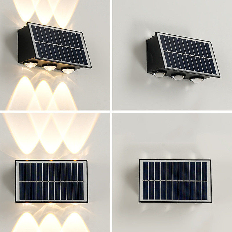 Lâmpada de parede solar moderna para decoração de jardim à prova d'água Casa Luz noturna LED exterior