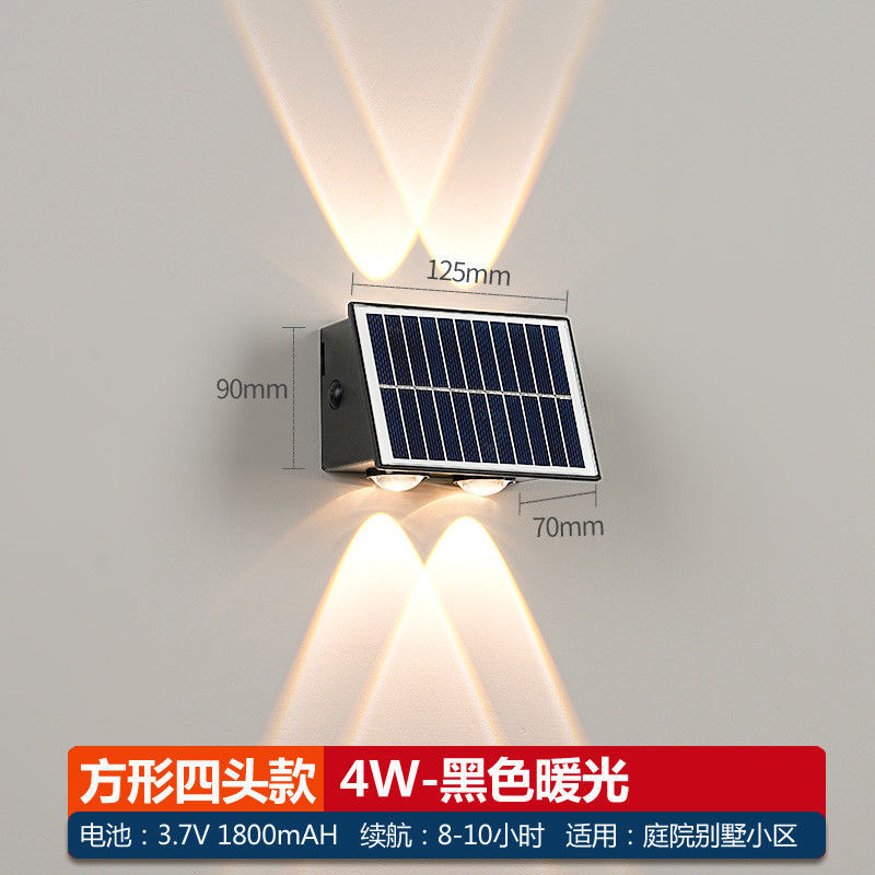 Lâmpada de parede solar moderna para decoração de jardim à prova d'água Casa Luz noturna LED exterior