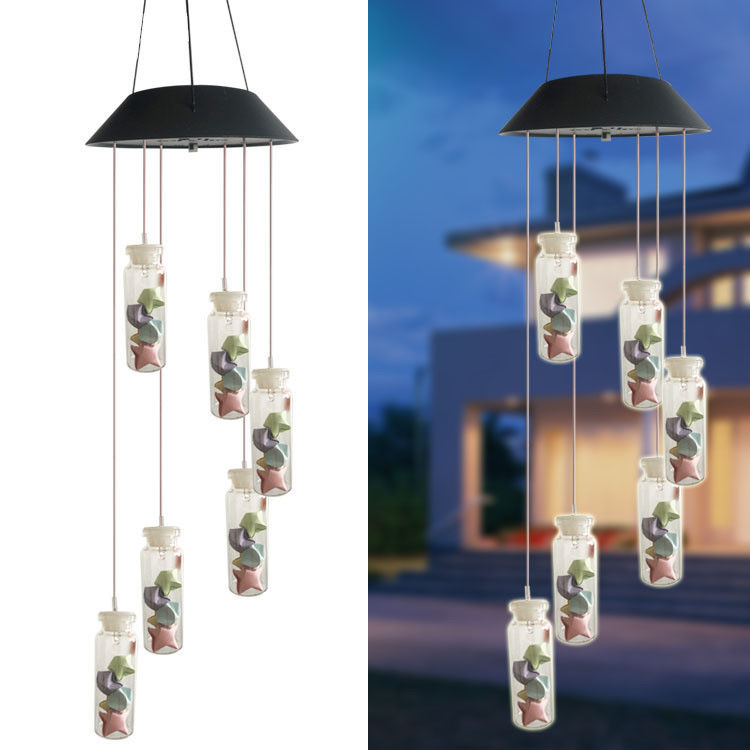Lâmpada de vento solar de LED inteligente multicolor para iluminação de jardim ao ar livre 50000 horas