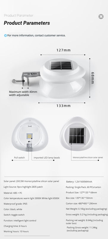 Lâmpada de vedação LED à prova d'água 100lm/w ABS PC Garden Light para pátio